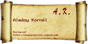 Almásy Kornél névjegykártya