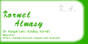kornel almasy business card