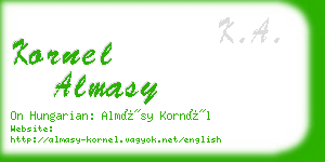 kornel almasy business card